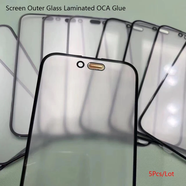 5 szt. Szkło przednie ekranu + OCA do iPhone Air 17 Pro Max 12 13 14 15 16 Pro Max Plus Panel dotykowy ekranu Szkło Hollow Lamina