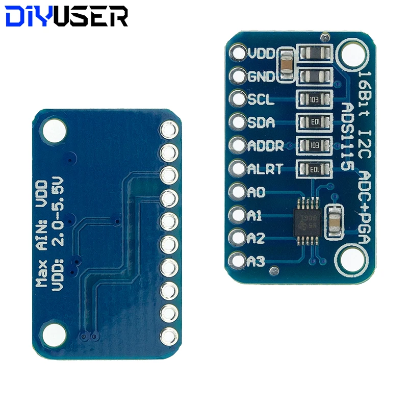 Tech ADC avec amplificateur de gain Pro, ADS1115, 4 canaux, 16 bits, I2C