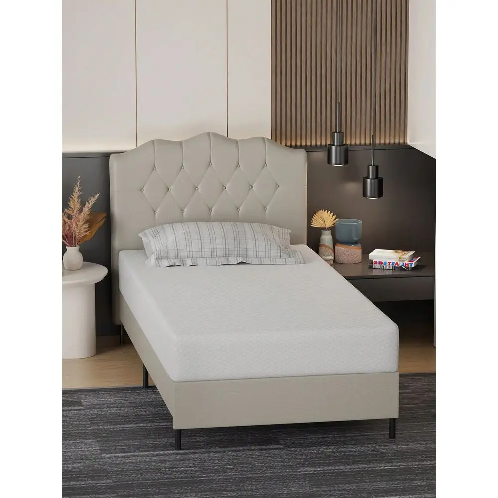 Inch Memory Foam Mattress White Cooling Gel Green Tea Infused Mattress Medium Firm Mattresses Certified BedInABox