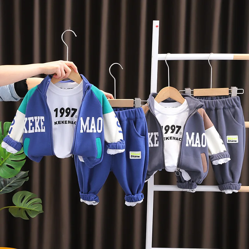 

2024 3Pcs Children's Sets Fashion Letter Cotton Baby Girl Outfit Set Boys Causal Style Sports Set Kids Clothes