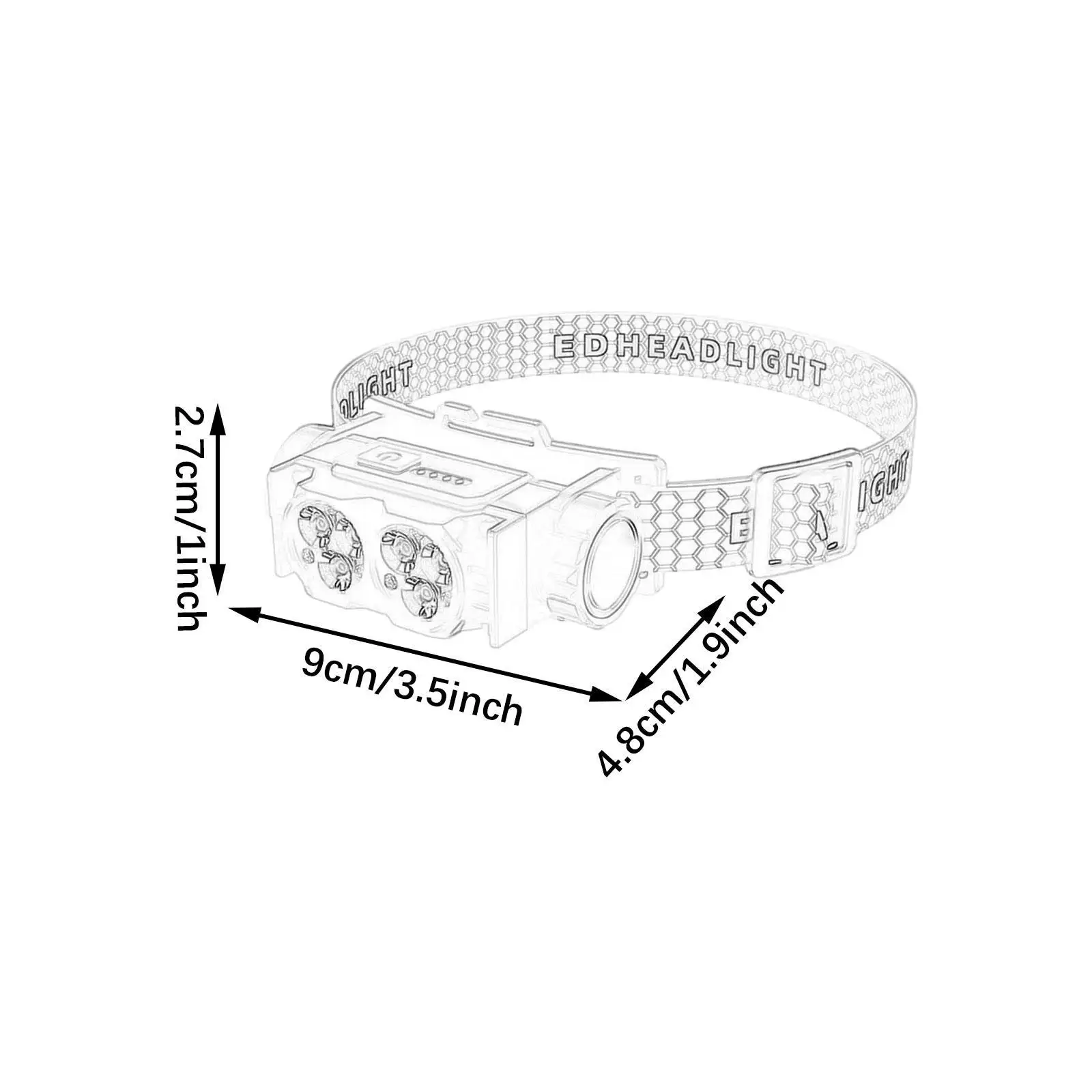 Linterna frontal LED recargable, luz de trabajo portátil, para exteriores