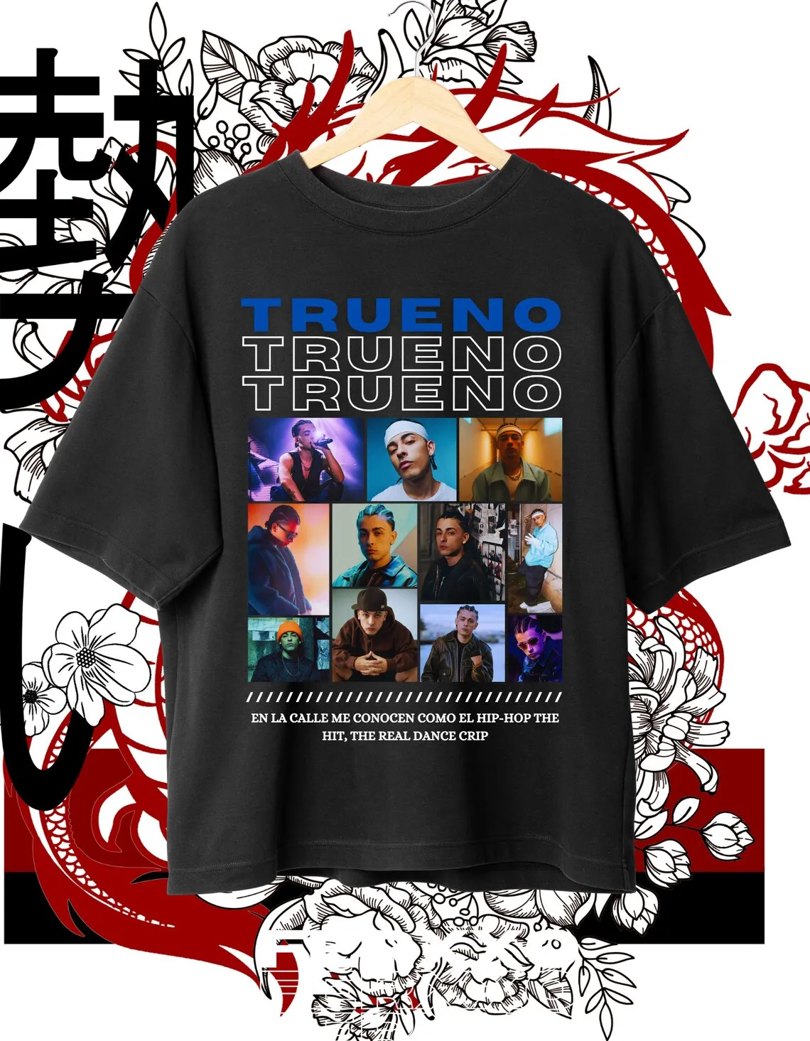 Trueno Hip-Hop T-shirt Design Retro Digital Png REAL GANGSTA LOVEInstant download and ready to print.