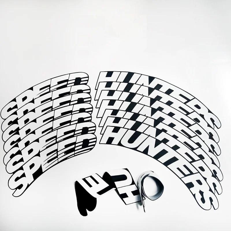 3D Auto Reifen & Rim Aufkleber PVC Wasserdicht Letters Aufkleber Automobil Motorrad Reifen Dekoration Rad Aufkleber für GESCHWINDIGKEIT HUNTETERS