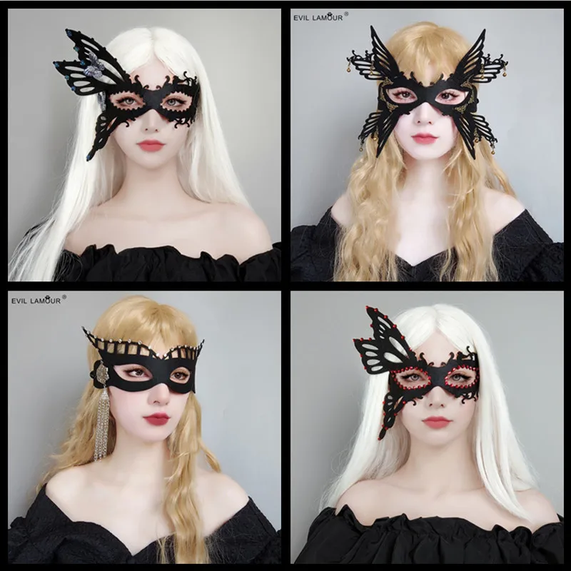 

Sexy Half-Face Mask Queen Halloween Party Prop Club Performance Eye Mask Stage Costume Accessory for Women