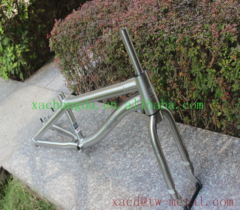 Titanium BMX Bike Frame And Fork And Handle Bar Customized Titanium Bicycle Frame With Logo On The Tube Titan Bicycle Frame