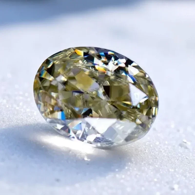 

L-натуральный цвет блестящий желтый муассанит камень овальной огранки лабораторный искусственный драгоценный камень для подвесок женские ювелирные изделия