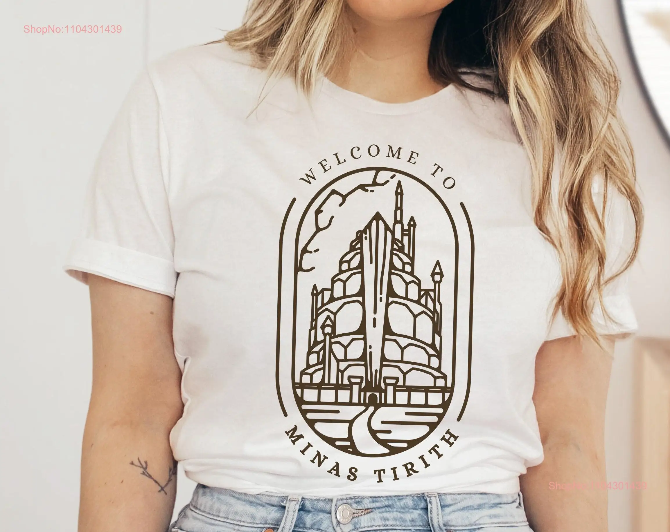 Minas Tirith Gondor T Shirt Fantasy Book Lover JRR Tolkien The Fellowship Middle Earth Hobbitcore Geek