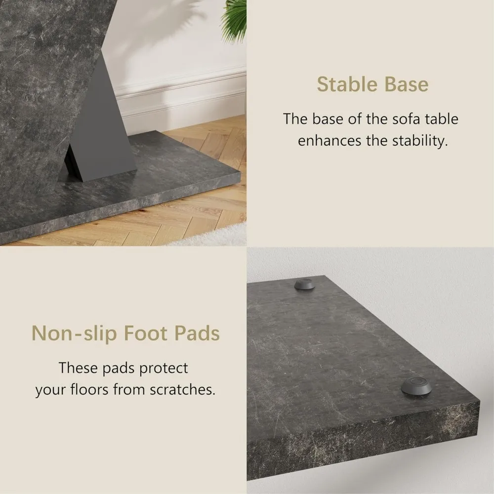 55'' Console Table, Industrial Narrow Entryway Table with Special Support Design, Accent Tables with Stable Base, Console Tables