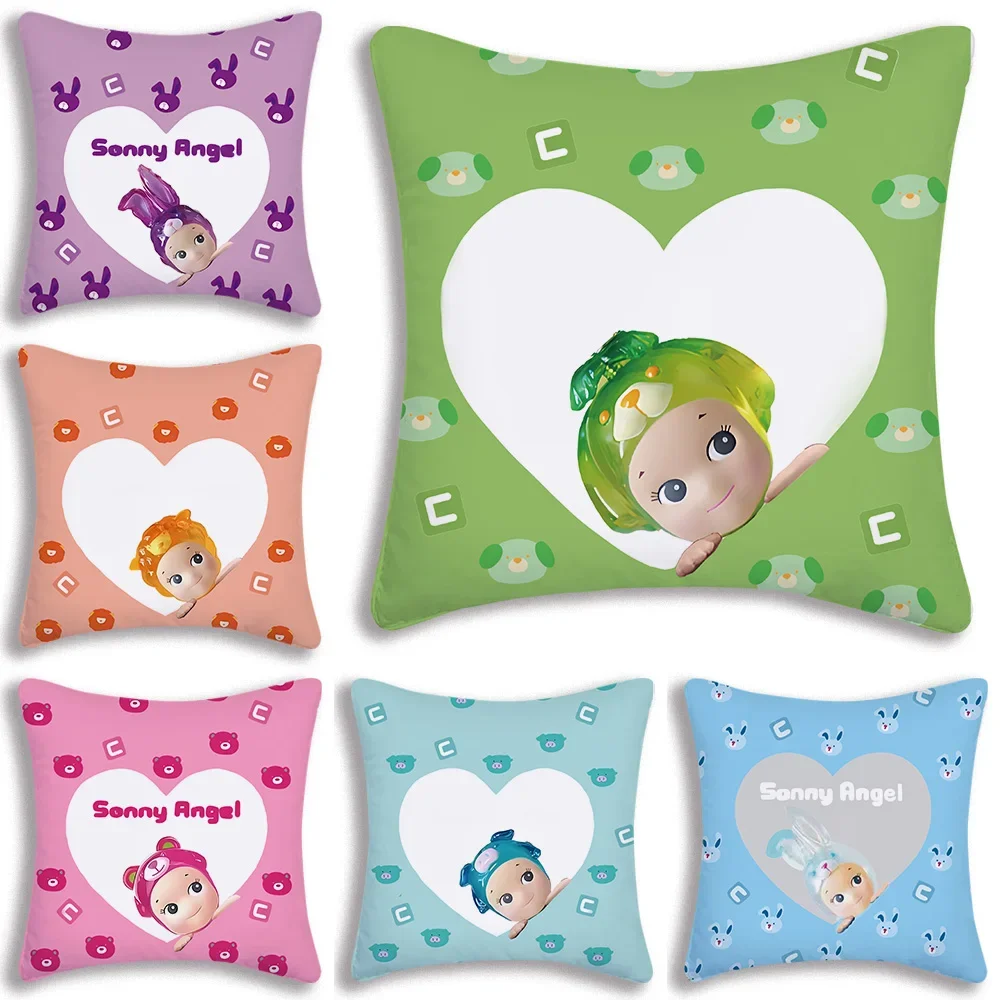 Cute Doll Cartoon Sonnys Angels Pillow Covers Cartoon Sofa Decorative Home Double-sided Printing Short Plush Cute Cushion Cover