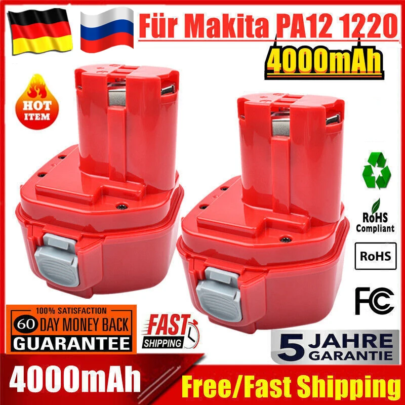 4000mAh 12V Ni-MH Battery for Makita PA12 1222 1233 1234 1235 6314D 192598-2 Cordless Tools Replacement Battery