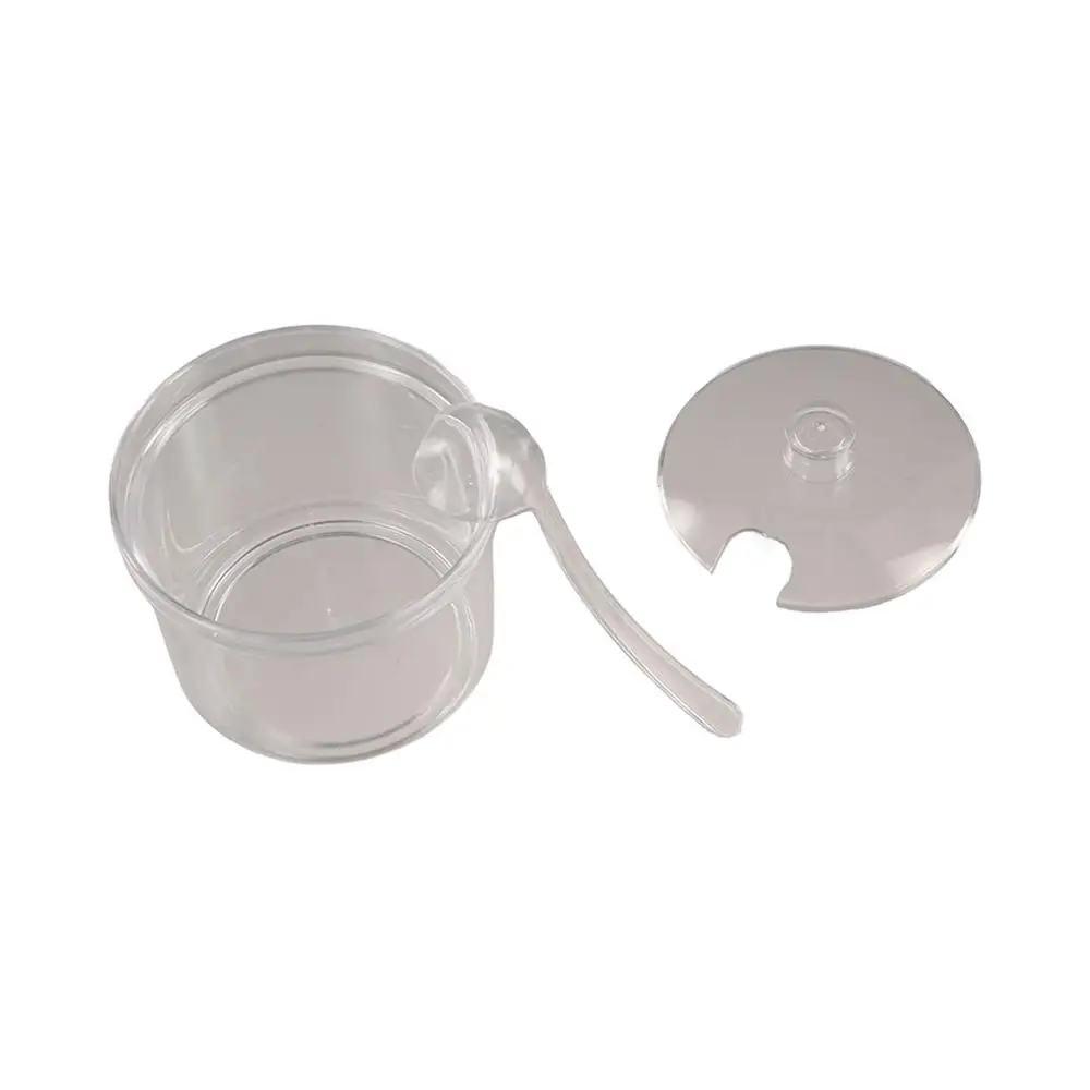 Sugar Dispenser With Spoon and Lid Acrylic Sugar Bowl Transparent Anti-fall Seasoning Jar Visible Condiment Container Restaurant