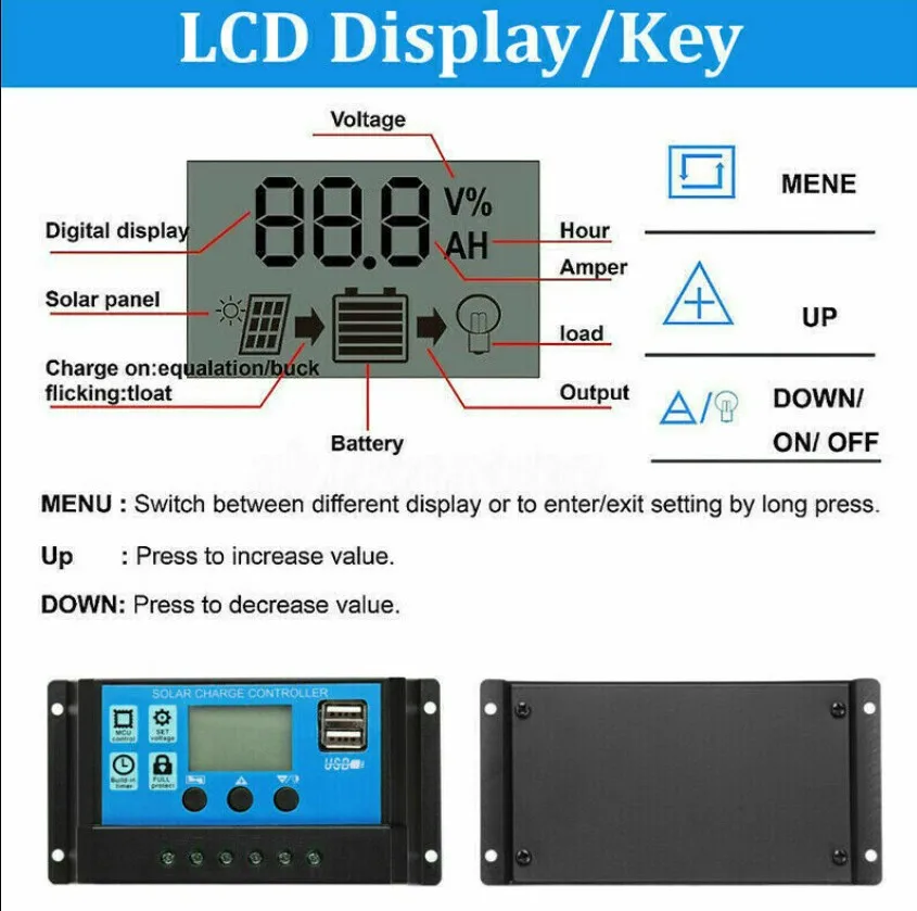 200 Watt Solar Panel Kit Portable Dual-USB with LCD Solar Controller 12V Folding Battery Charger with Controller Caravan Boat