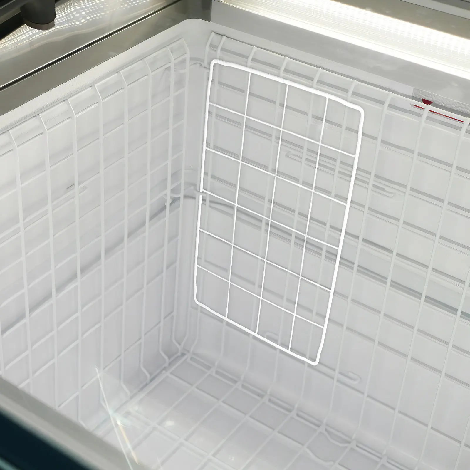 Deep Freezer Organizer Multi Level Grid Shelf Adjustable Partition for Ice Pops Snacks Drinks Maximizes Storage Easy