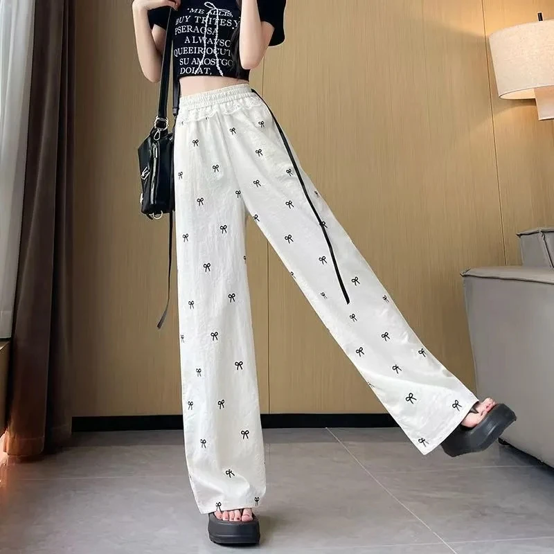 パンツ レディース 韓国 秋 カシミア風 プリーツ フレア アーバン チェック柄 スプライス オーバーサイズ ファンキー クラシカル ミニマリズム パッチワーク