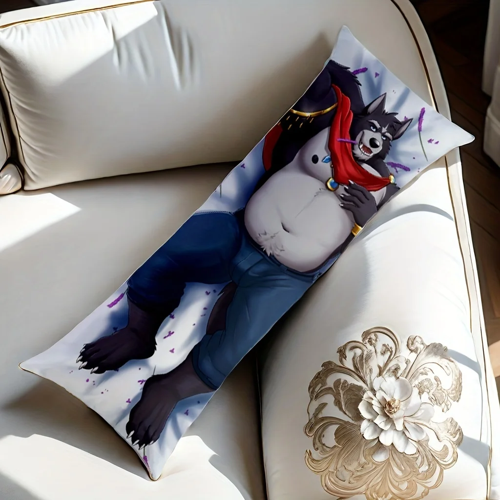 A Pillowcase Featuring a Cartoon Monster Design - High-Definition Printed Modern Decorative Cushion Cover with Zipper Closure, H