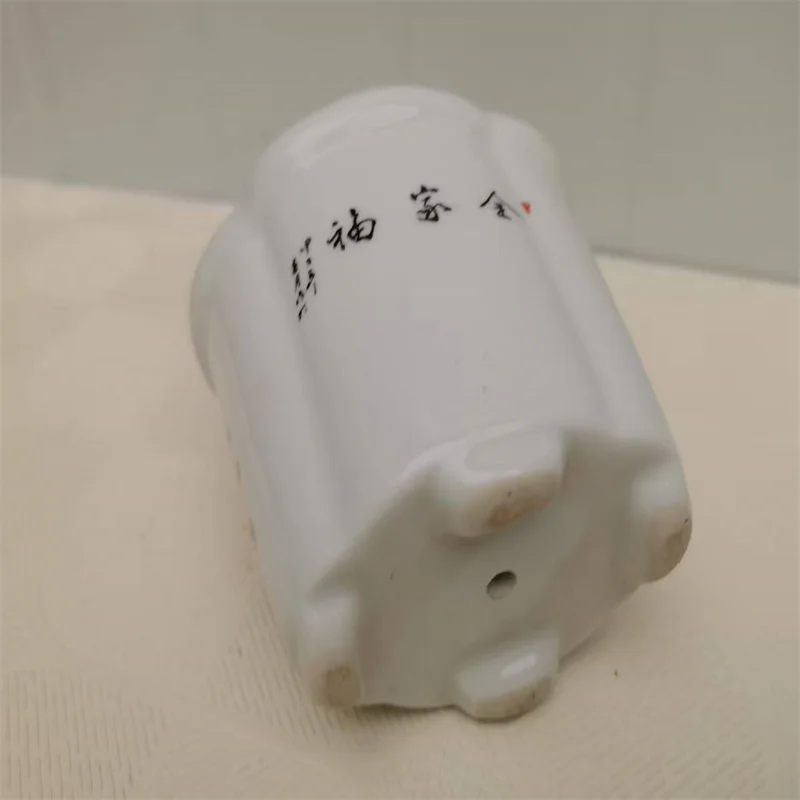 China old Porcelain Flower Pot white Pink Big rooster little chick Patterned Indoor Outdoor Plant Pot