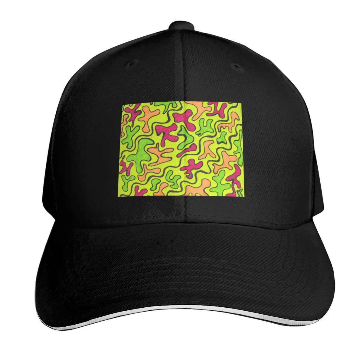 Neon Rave Baseball Cap Streetwear Hip Hop Trendy Vintage Retro Embroidered Lightweight Packable