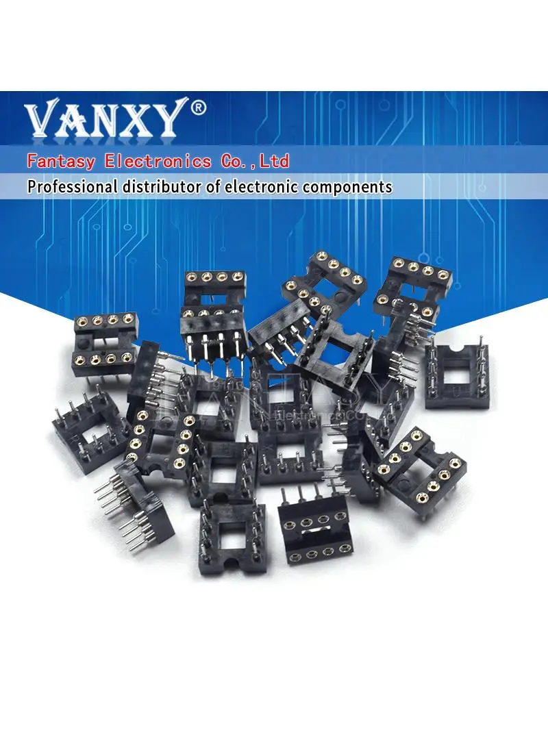 20 sztuk DIP-8 okrągły otwór 8 pinów 2.54MM DIP DIP8 IC gniazda Adapter typ lutowania 8 PIN złącze IC — zdjęcie 2