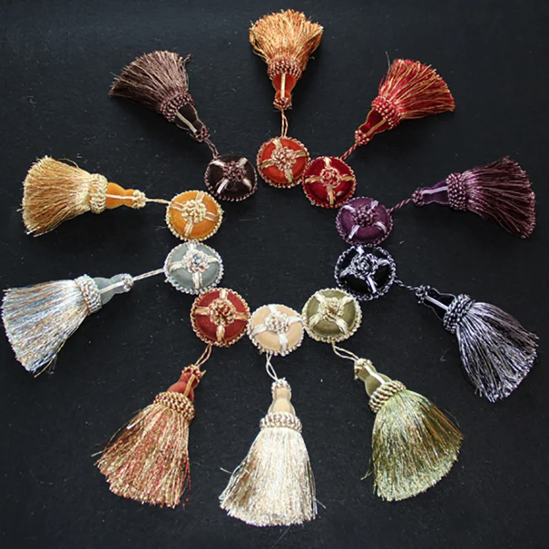1pc Polyester Flower Curtain Tieback Room Accessories Curtains Tassels Fringe Green Hanging Pendant DIY Small Tassel Hang Balls