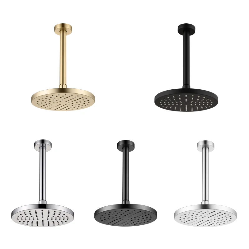 Minimalist gun grey brass embedded shower system，2-Function Rainfor Bathroom Hot/Cold Water Wall Mounted