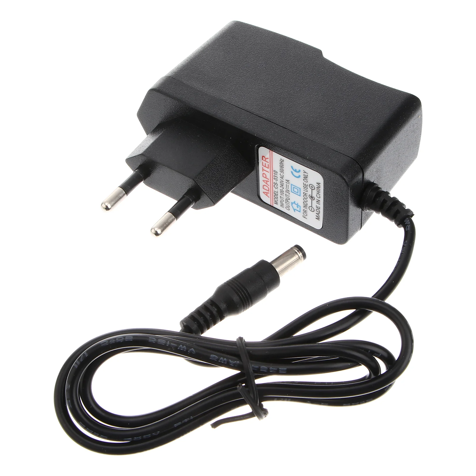 

AC 100-240V DC 3V 1A 55mm x 21mm Power Adapter with EU-plug (Black) 3V 1A power adapter 55*21mm power adapter