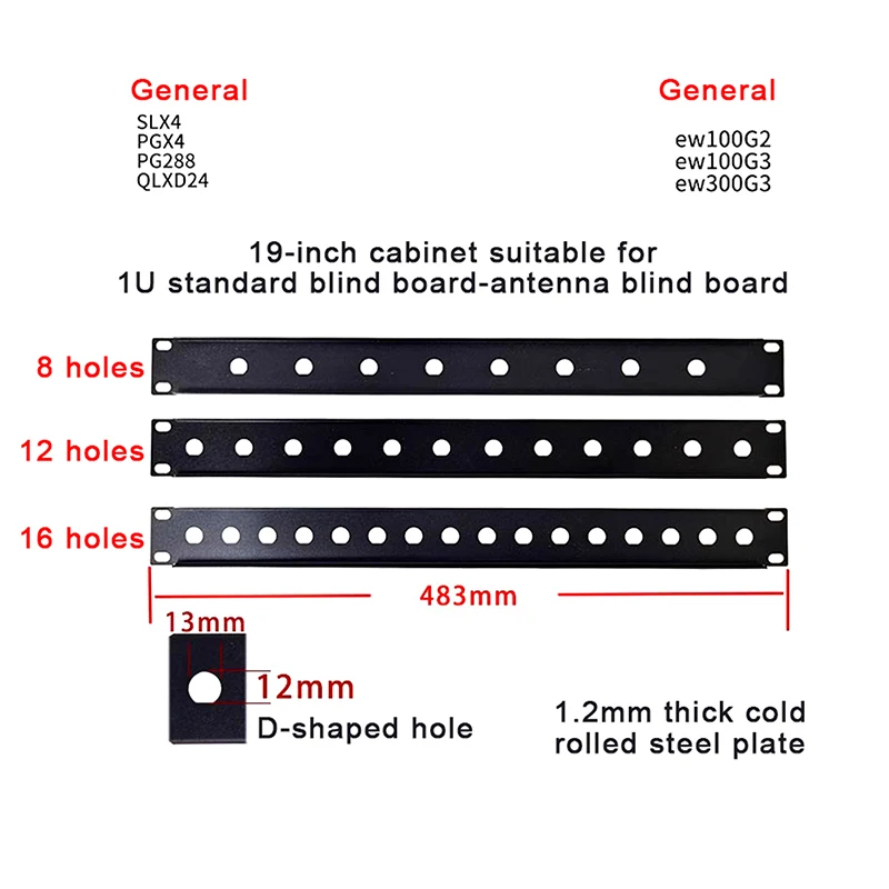 SLX4 PGX4 PG288 EW100G2 G3 Wireless Microphone Rack Mounting Bracket Kits For Sennheiser Shure Micro Receiver