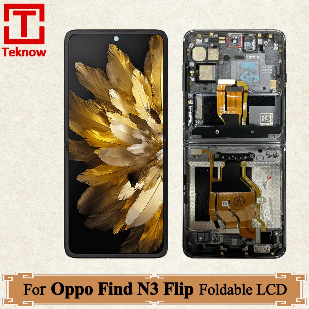 

Original 6.8" AMOLED Foldable LCD For OPPO Find N3 Flip Big Screen PHT110 CPH2519 Touch Panel Digitizer Assembly Replacement