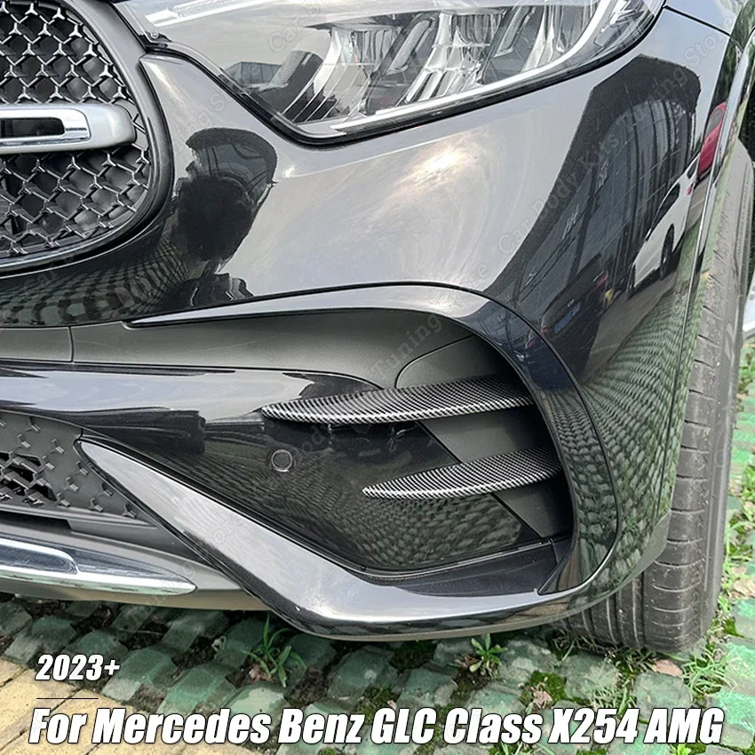 Atrapa wylotu powietrza przedniego zderzaka Mercedes Benz GLC Class X254 GLC260 GLC300 AMG 2023 + Splitter ramy wlotu samochodu Spoiler Canard