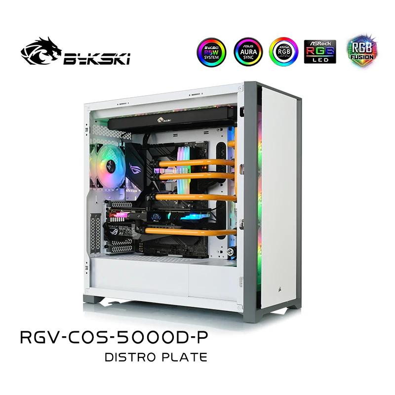 Imagem -05 - Placa de Discagem Bykski Rgv-cos5000d-p para Caixa Corsair 5000d Bomba de Tanque de Água de Reservatório de Placa de Via Navegável para Resfriamento de pc