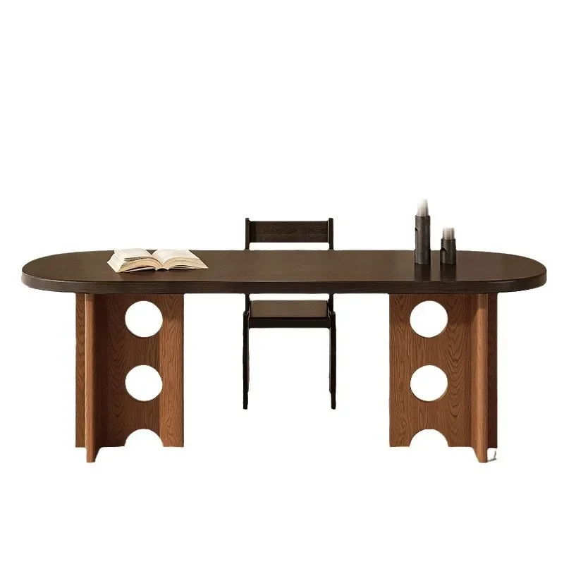 Medieval style original solid wood dining table modern household small apartment rectangular dining