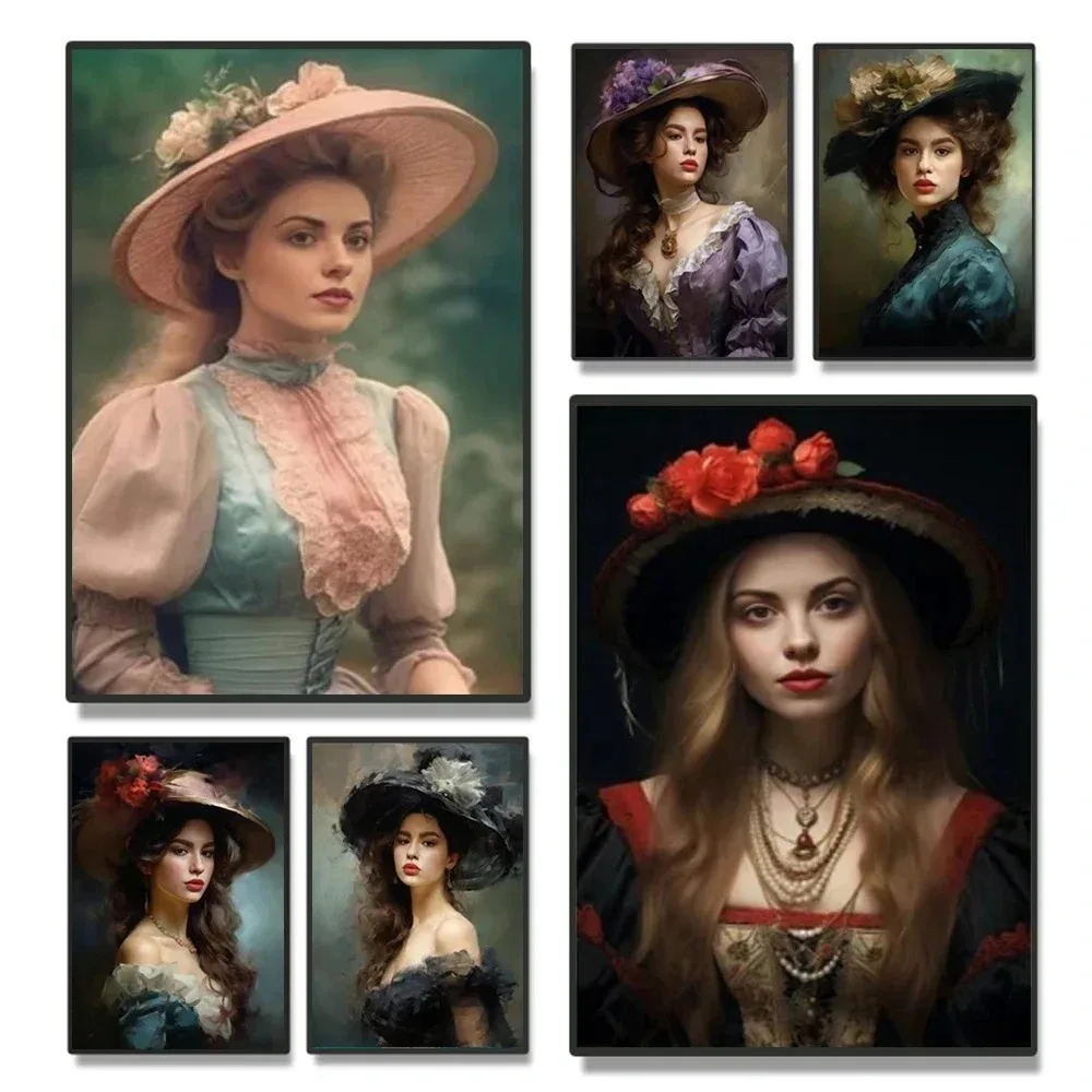 Victoria's Royal Portrait Princess Painting Women's Portrait Canvas Wall Art Living Room Bedroom