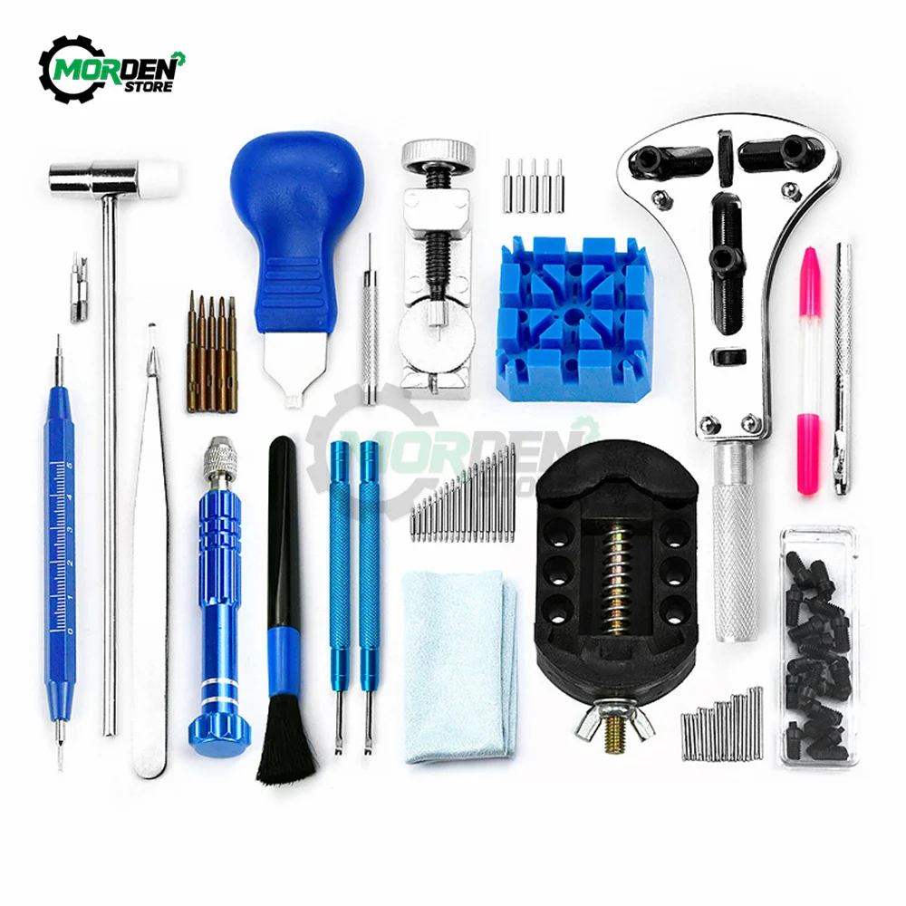 212pcs Watch Opener Repair Hand Tool Kit Clock Pry Knife Screwdriver Pin Hammer Set Watchmaker Band Link Accessorires