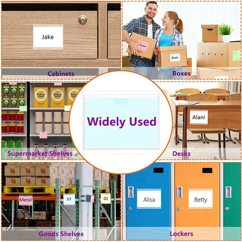 Горячая продажа TTKK 108 шт. самоклеящаяся этикетка держатель для карт индексные карманы держатель 6X8,5 см прозрачный пластиковый держатель для карт клейкий держатель для этикеток