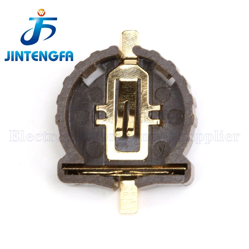 10PCS CR1220 Battery Socket CR1225 BS-1220-2 3V Button Cell Battery Socket Holder Case Battery Boxes SMD SMT Brown Connector