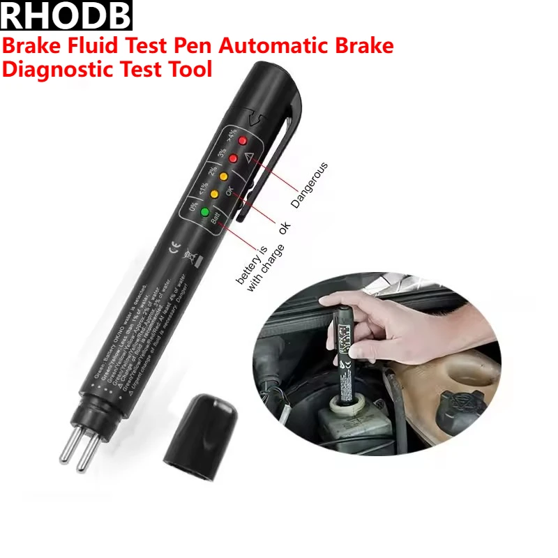 NEW Brake Fluid Test Pen Automatic Brake Diagnostic Test Tool Hydraulic Fluid Oil Moisture Analyzer with 5 Indicator Lights HOT