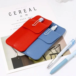 Candy Color Leather Pencil Case Wear-resistant Leak-proof Nurse Insert Pocket Pen Case Large Capacity Portable Pen Storage Bag