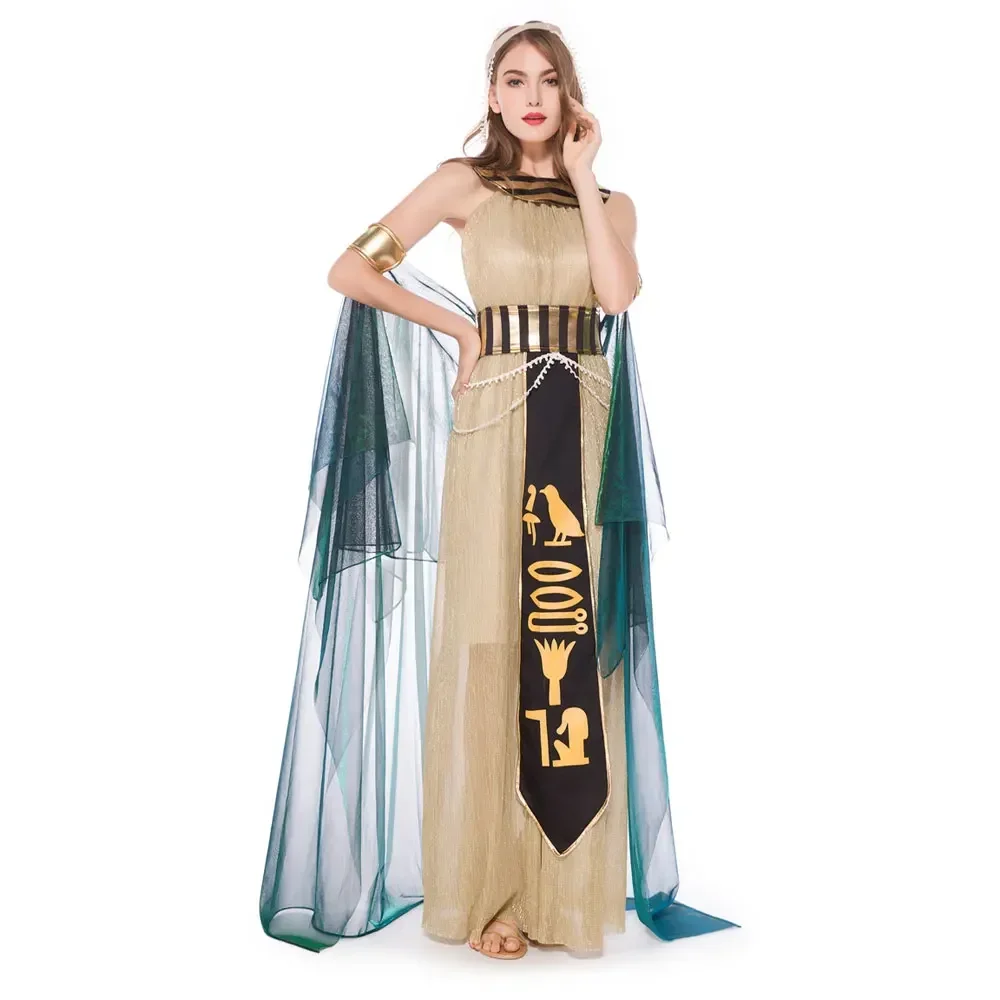 Fantasia Adult Egypt Egyptian Queen Cleopatra Costumes Cosplay For Women Lady Halloween Purim Mardi Gras Fancy Dress