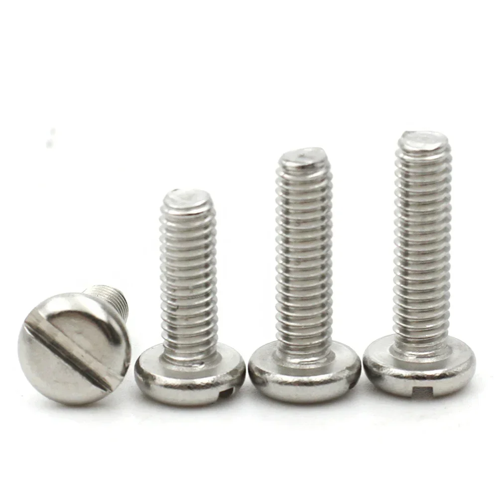 Slot Column Round Cheese Head Screws M1.6 M2 M2.5 M3 M4 M5 M6 M8 M10 CM 304 A2-70 stainless steel Slotted Round Head Screw Bolt