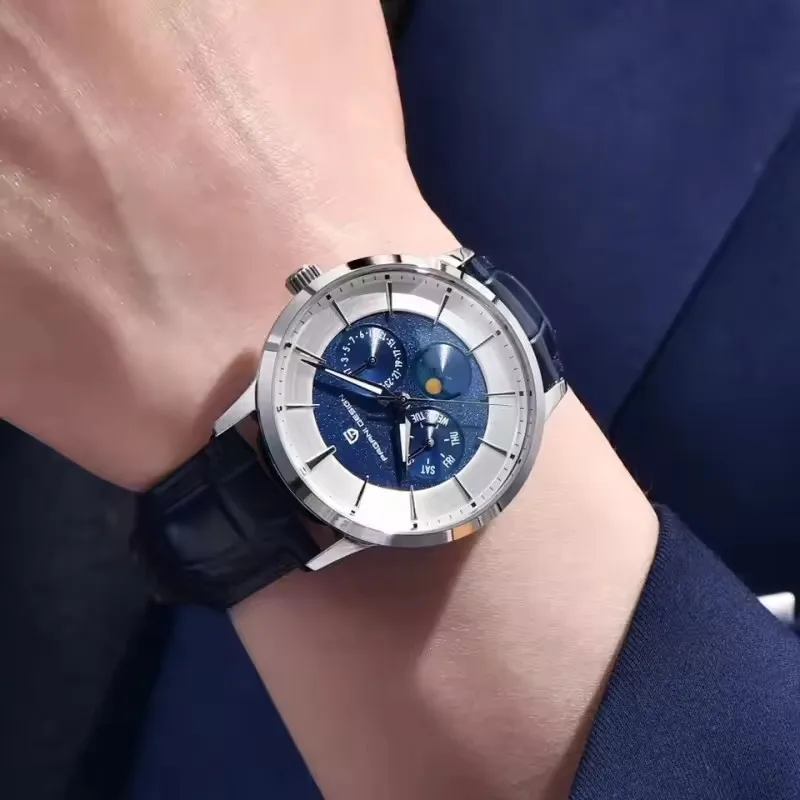 PAGANI DESIGN 1795, lässige Quarzuhren für Herren, Kalenderwoche, leuchtend, wasserdicht, Sport-Modeuhr, Uhren für Herren