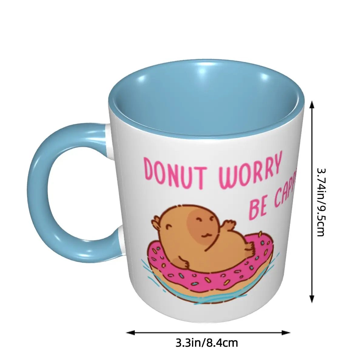 DIY Capybara Floating In A Donut Floater Donut Worry Be Cappy Ceramic Mug Customized Coffee Cups Creative Present
