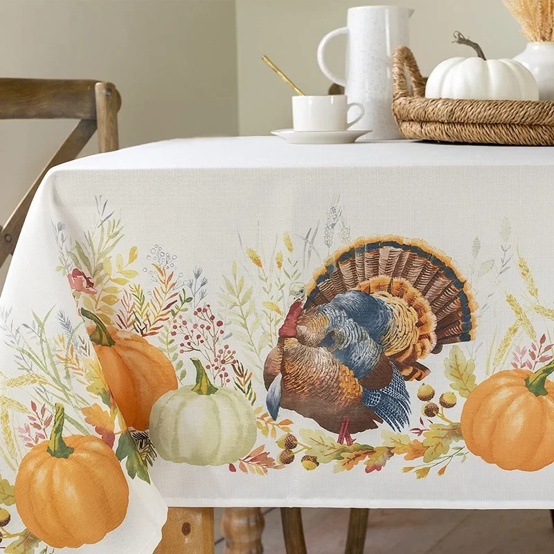 Thanksgiving Style tablecloth Harvest Autumn Printing Waterproof Tablecloth Kitchen Restaurant Banquet Decor Rectangular Tables