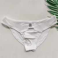 Hot Hollow Men's Sexy Iice Silk Underwear Men Comfy Breathable Low-Waist Panties Breathable Low-waist U Convex Briefs 4
