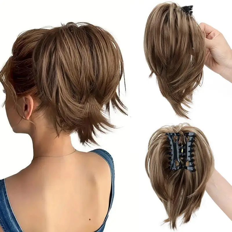 

Synthetic Messy Bun Hair Piece For Women Party Chignon Ponytail Clip Natural In Hair Extensions Tousled Updo Heat Resistant
