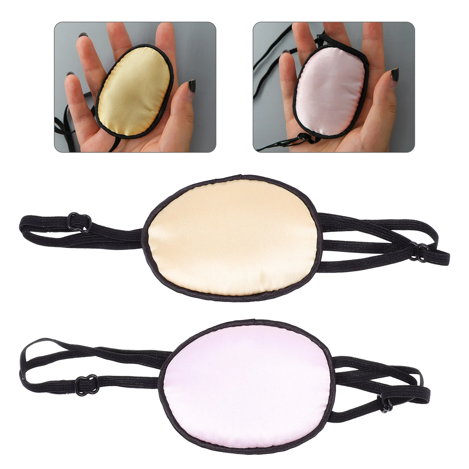 2 Pcs Silk Single Eye Mask Amblyopia Patches Adjustable Pirate Satin Strabismus Child