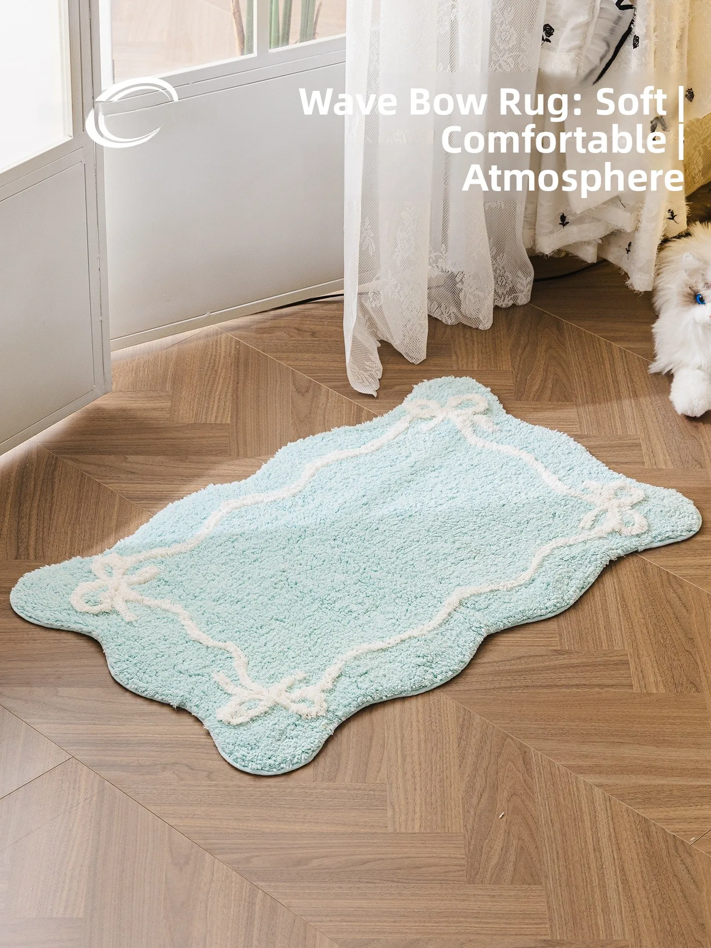 

Pure Cotton Wave Knot Home Use Bedroom Bathroom Anti-Slip Durable Mat Environmentally Friendly Floor Rug