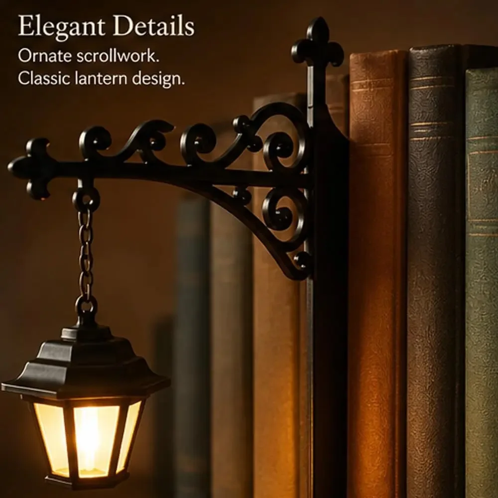 Library Lantern Decorative Bookshelf Lighting Retro Library Lantern Bookshelf Lamp Multifunctional Warm LED Nightlight Ornament view 6