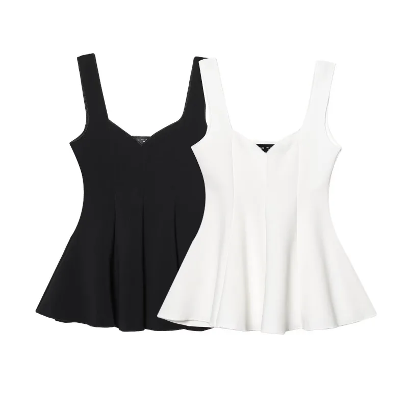 

Модный универсальный жилет на бретелях, трансграничная женская одежда, Новое поступление 2025, юбка с отделкой, украшенная майка