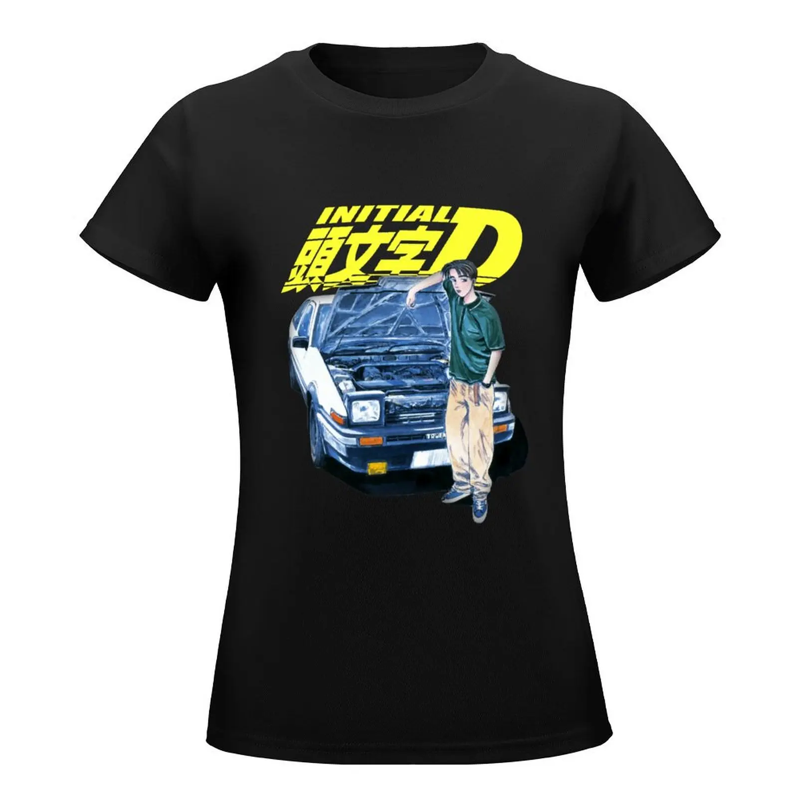 Initial D Fujiwara AE86 Manga Aesthetic T-Shirt Aesthetic clothing hippie clothes vintage clothes white t-shirts for Women