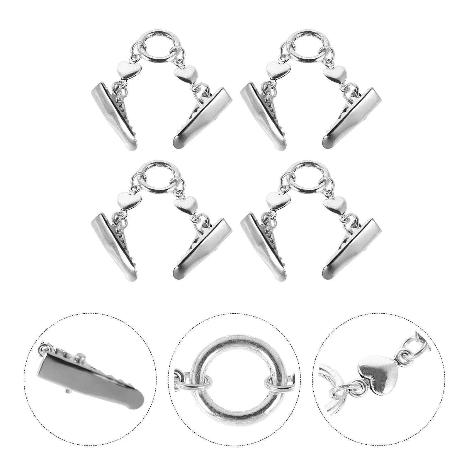4Pcs Retro Alloy Sweater Clips Stylish Cardigan Closure Clips Shawl Fasteners Clothing Cinch Clip Women Scarf Decoration