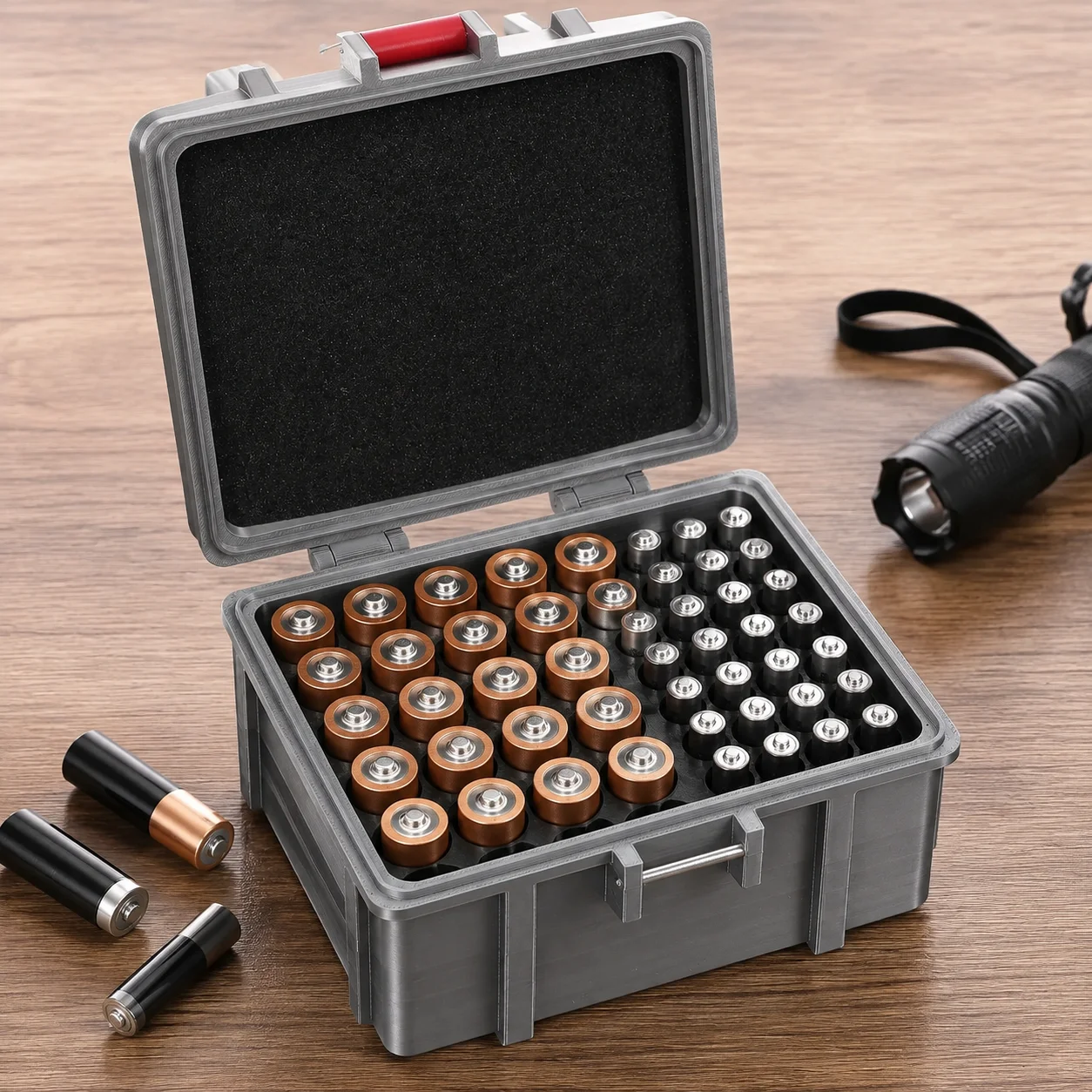 Battery Organizer Storage Case For  Aa And Aaa Waterproof Storage Box Batteries Container Case Holder Dispenser (Only Box)